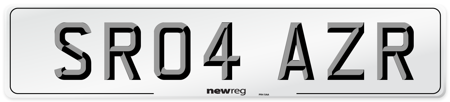 SR04 AZR Number Plate from New Reg